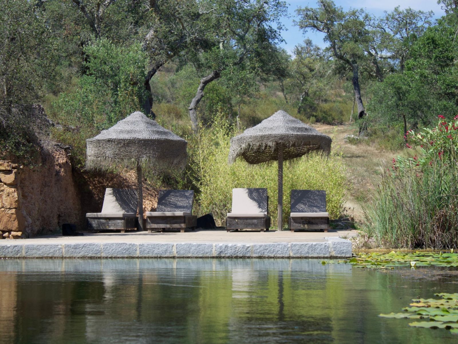 Lounging at the natural swimmingpool